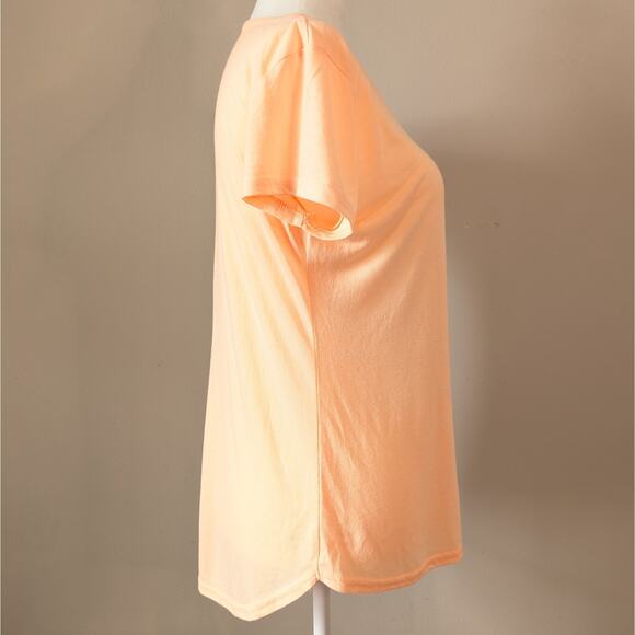 Tek Gear DryTek Athletic Top Size Small Fluorescent Orange Sheer High Low Hem - Picture 3 of 6